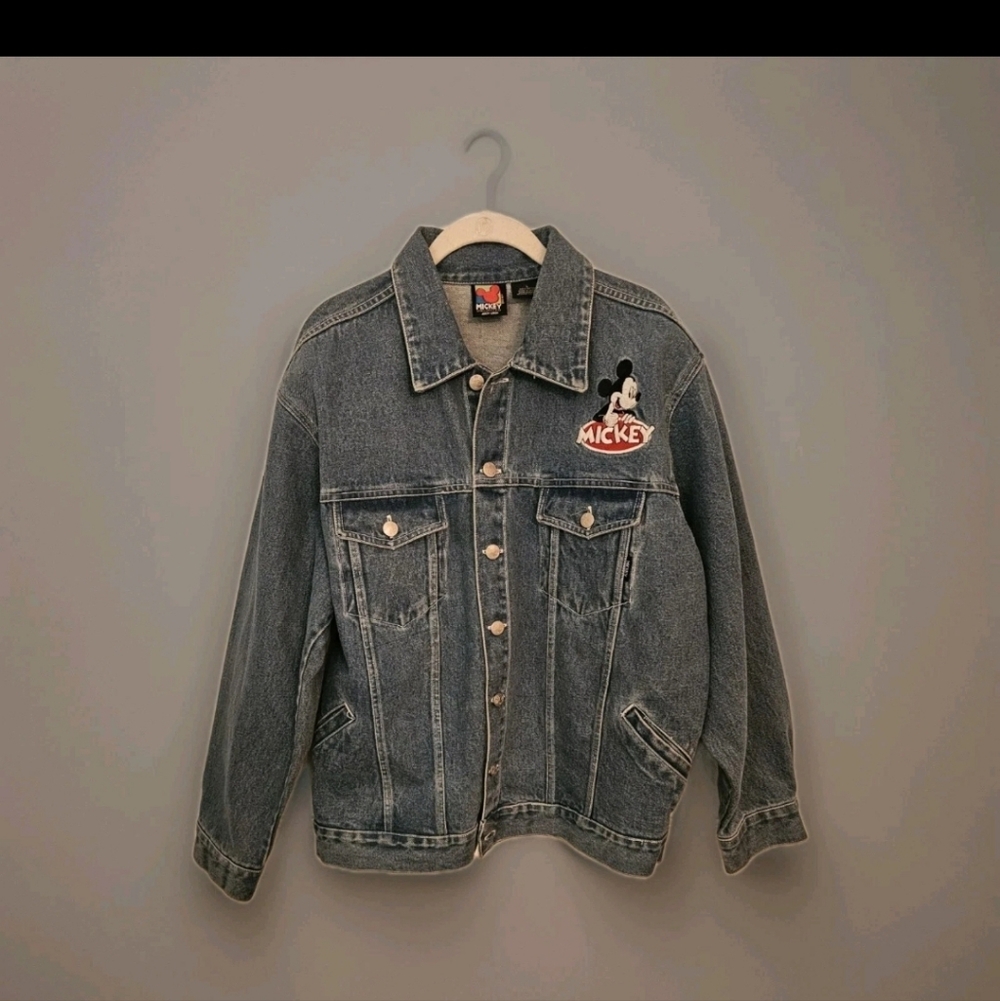Denim Jacket With Mickey Mouse Patch - image 1